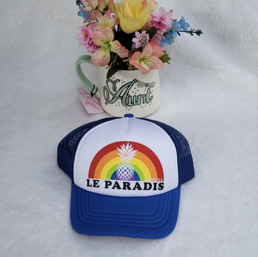 New O'Neill Le Paradis Youth Trucker Hat color Blue size ONE. - Picture 1 of 6